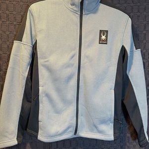 NWT! SPYDER Men's Mendoza Knit Zip Jacket Size S SPFGD143-421 Blue